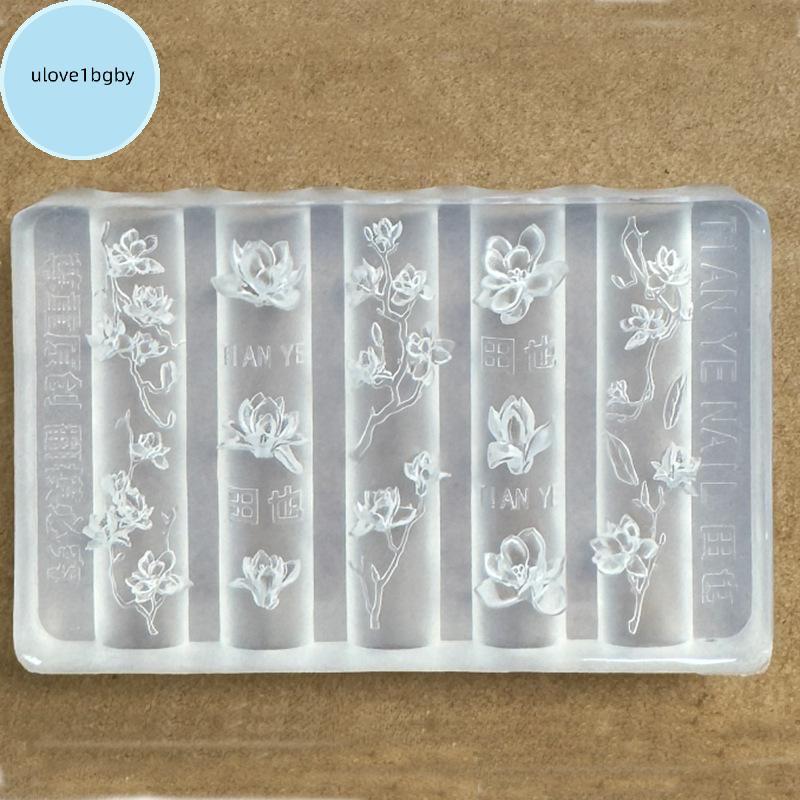 UloveBB 3D Prego Molde De Silicone Forma De Flor Modelos DIY Moldes De Arte Flexíveis Para Salão Profissional Casa Manic
