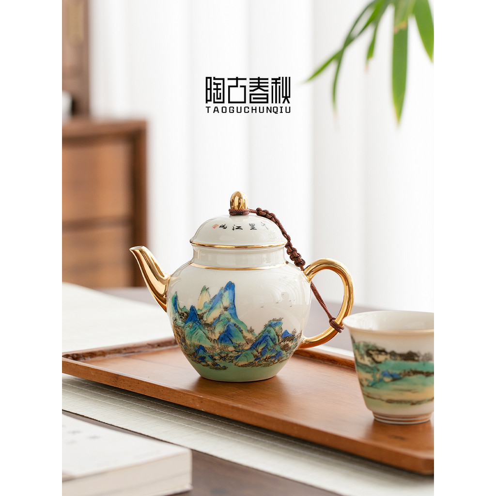 Bule de cerâmica de alta qualidade, pote único doméstico, estilo chinês grande com filtro, conjunto de chá Kung Fu, bule