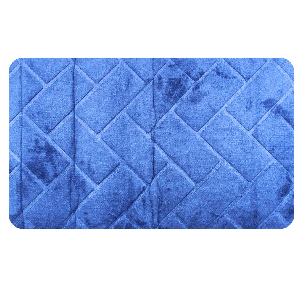 Tapete de Poliéster Antiderrapante Tijolinho Azul 40x60 - Castela
