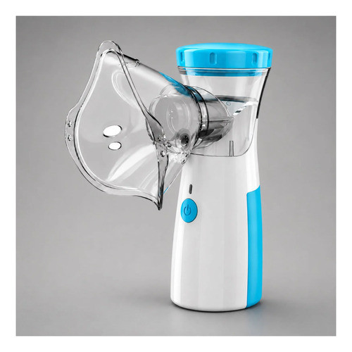 Inalador Portátil Nebulizador Mesh De Mão Crianças Bebê Sem Ruído Branco E Azul