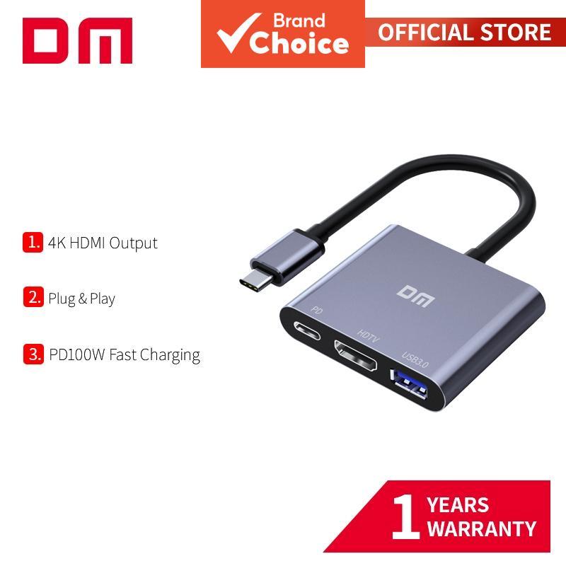 Hub USB-C para HDMI 4K CHB026 com PD 100W, USB 3.0, sem drivers, para Mac, Windows, PC, embalagem para presente