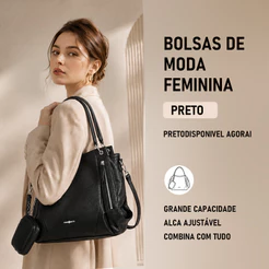 JAMI JAMI Bolsa Mochila Feminina Grande De Ombro Com Alça Transversal De Couro PU TM9034