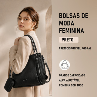 JAMI JAMI Bolsa Mochila Feminina Grande De Ombro Com Alça Transversal De Couro PU TM9034