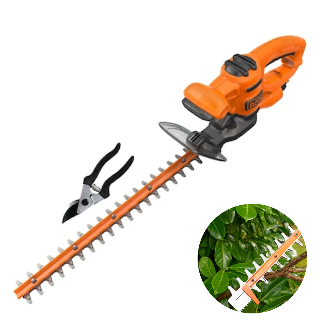 Aparador Cerca Viva Black+Decker BEHT201K-BR 127v 420w 18 Pol  Tesoura Poda Lâmina de Aço Sawblade