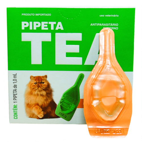 Tea Pipeta Gato 4,1Kg a 8Kg 1ml Laranja com 1 unidade - Konig
