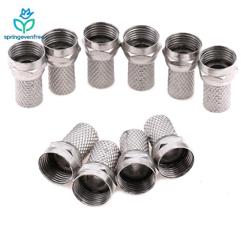 Spe 10Pcs Conector Satélite TV Parafuso Aéreo Torção Para Cabo coaxial RG6 FE
