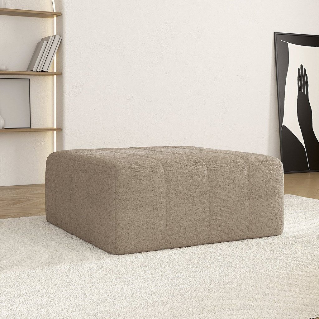 Puff Modular de Espuma Easybox CabeCasa MadeiraOriginals Marrom Taupe Taupe