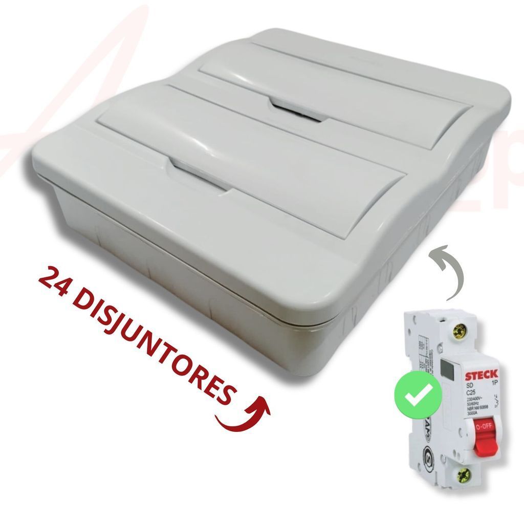 Quadro de Distribuição 18 a 24 Disjuntores / Quadro de Luz Embutir Empresarial & Residencial
