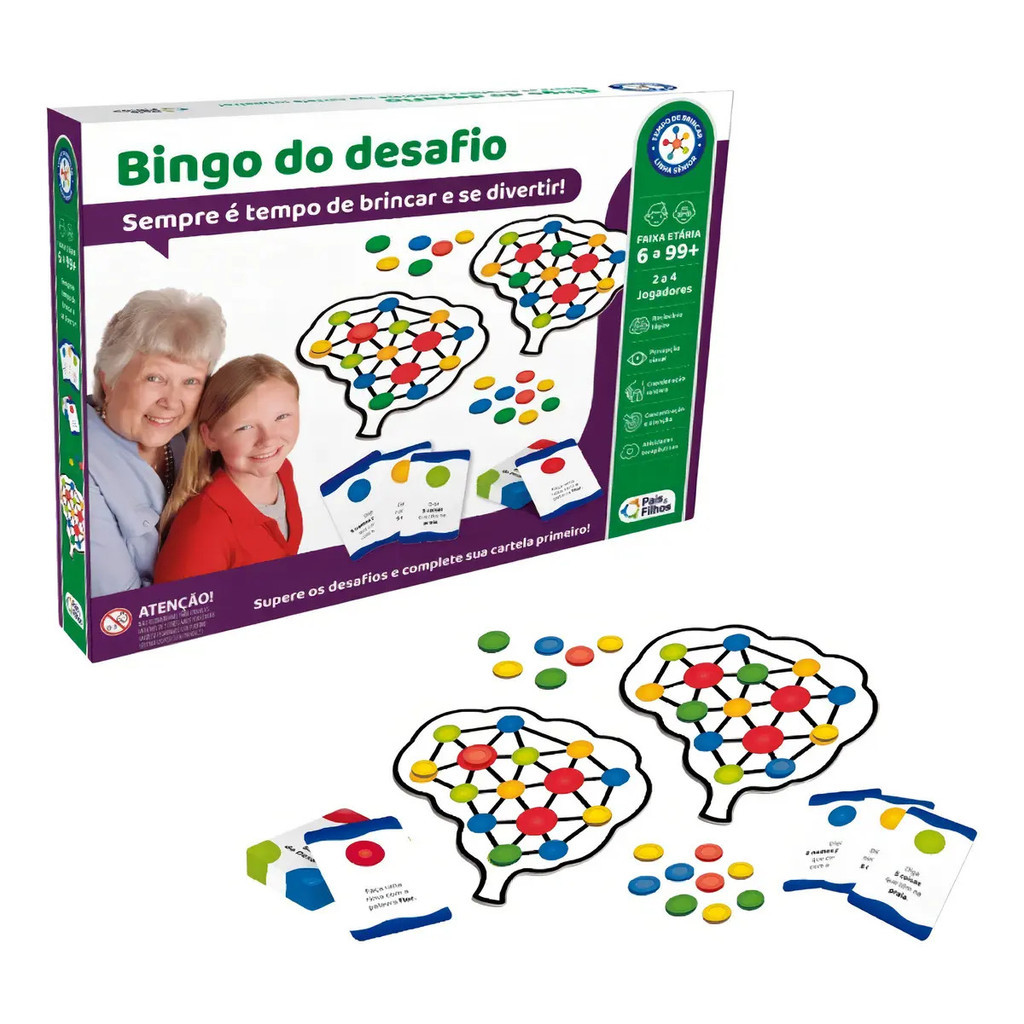 Pais & Filhos Jogo Educativo Bingo Desafio 112 Cartas Formas