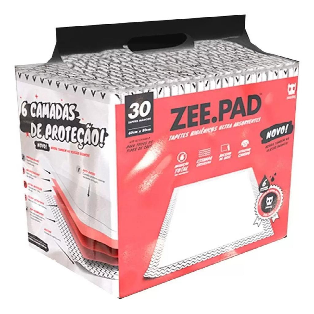 Tapete Higiênico Zee.pad Branco Zeedog 80x60cm C/ 30 Un.