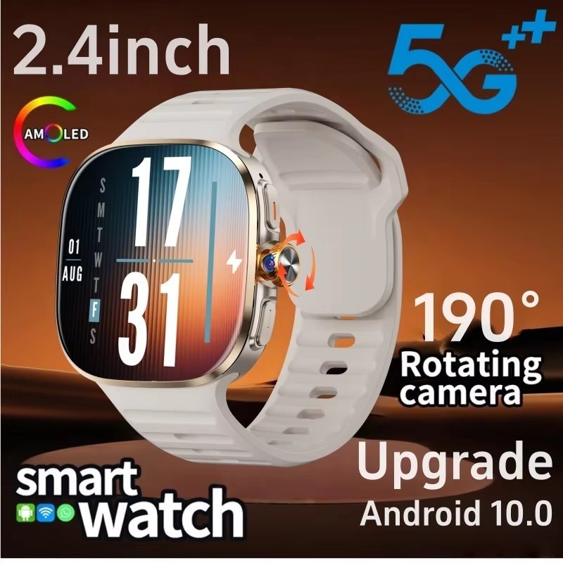 Smartwatch 5G Com Tela Amoled De 2.4 Polegadas 900W Câmera Rotativa WIFI GPS Posição Bússola NFC Bluetooth Relógio Intel