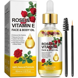 Óleo de Rosa com Vitamina E, Óleo Hidratante de Rosa com Vitamina E, adequado para a pele, anti-envelhecimento, hidratan