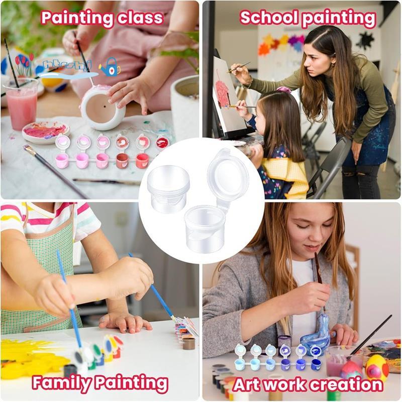 Codedhtrshj1100 Tiras 600 Potes De Tinta Vazios Pintura Para Salas De Aula Artes Escolares Artesanato Suprimentos , 3ml/ — imagem 2 de 2