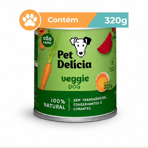 Ração Úmida Pet Delícia Veggie Dog Cães 320g Natural