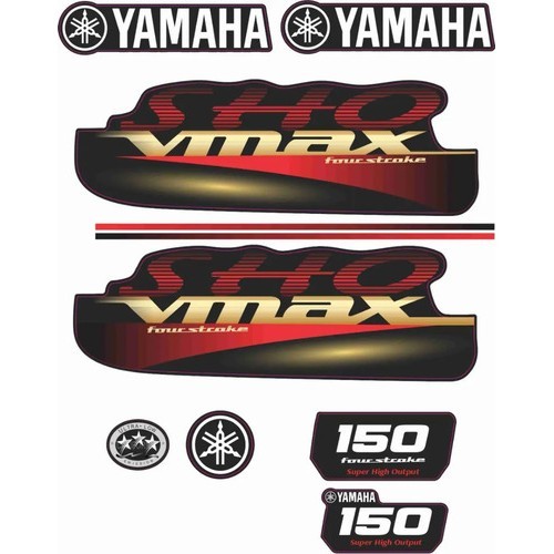 Yamaha Vmax 150 Hp Motor De Popa Decalques Adesivo