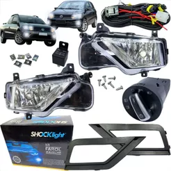 KIT FAROL DE MILHA NEBLINA VW VOLKSWAGEN SAVEIRO GOL E VOYAGE G7 G8 DE 2017 À 2022 COM BOTÃO REDONDO MODELO ORIGINAL