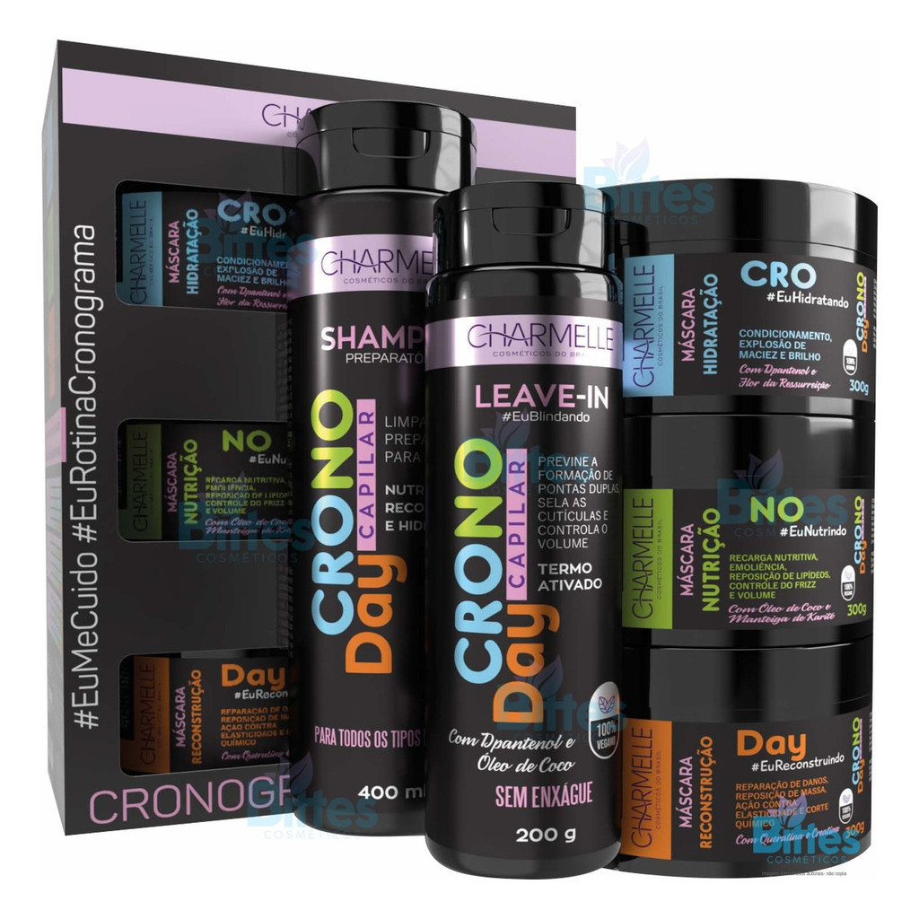 5 Kit Capilar  Cronoday Charmelle Cosméticos Cronograma 