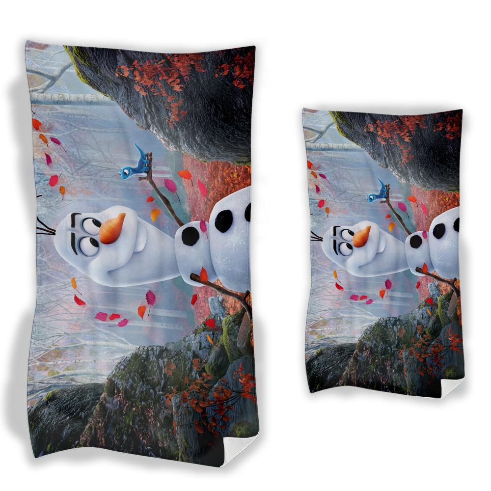 Toalha Infantil Banho Praia Algodão Grande Personagem Frozen kit 2 tolhas banho e rosto < .
