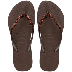 Chinelo Havaianas Slim Glitter II Feminino - Marrom
