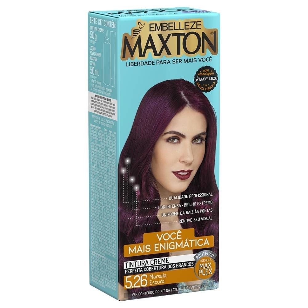 Tintura Maxton Kit Pratico 5.26 Marsala Escuro em Oferta na Shopee