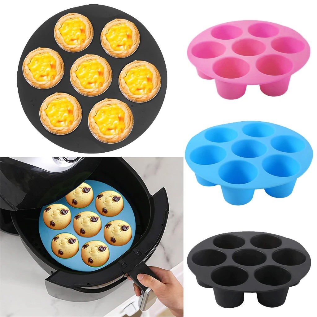 Imagem Forma De Silicone Para Bolo Murfin E Cupcakes Pode Usar No Forno Elétrico E Airfryer Top - 2 Tamanhos