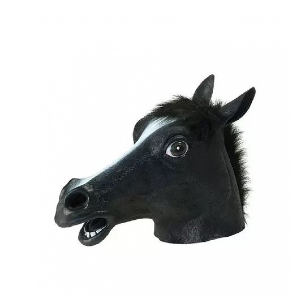 Máscara Látex Cavalo Preta Inteira Importada