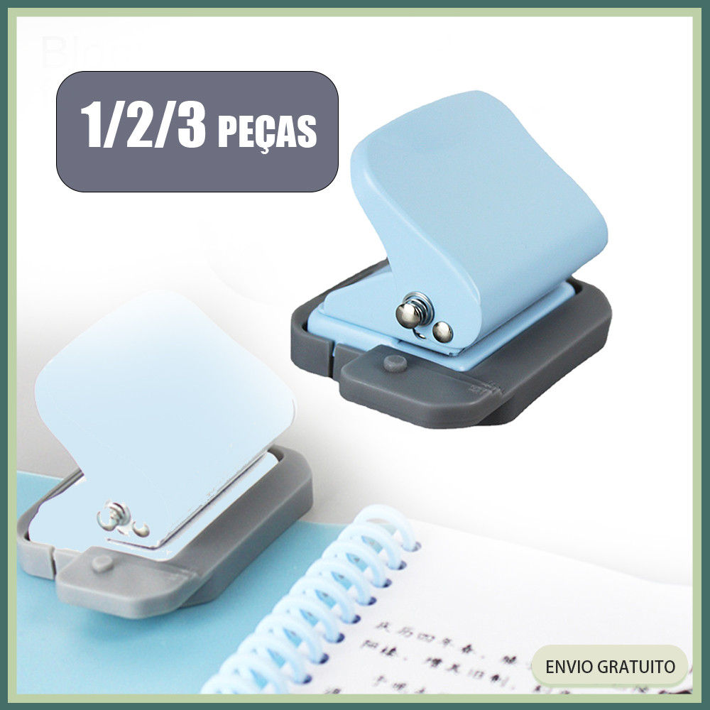 1/2/3 peças azul 6 furos perfurador de folhas soltas furo redondo B5 A4 A5 perfurador de folhas soltas