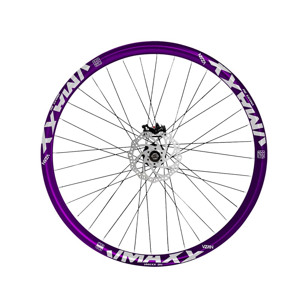 Roda Dianteira Aro 26 Vzan Vmaxx Neon Para Freio a Disco Cubo Rosca e Freio a Disco Cor:Roxo Neon