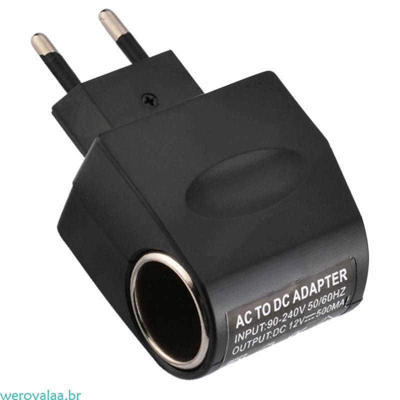 Weroyala AC 220V Para 12V Adaptador Conversor Isqueiro Do Carro Tomada Alimentação Segura 6W Parede em Oferta na Shopee