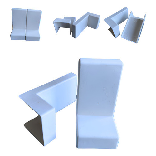 4x Capas Para Cantoneira L Fixação De Móveis Suporte Branco Branco