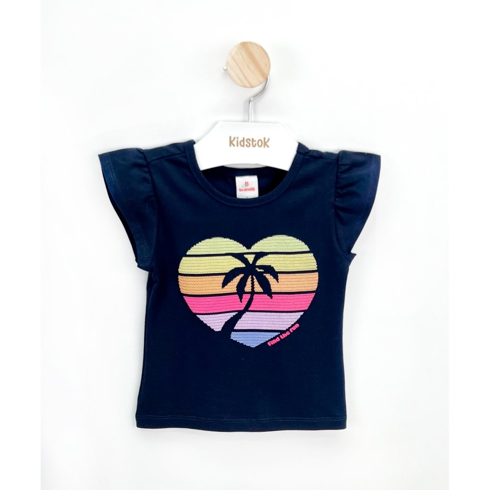 Blusa Menina Coração Coqueiro - Brandili