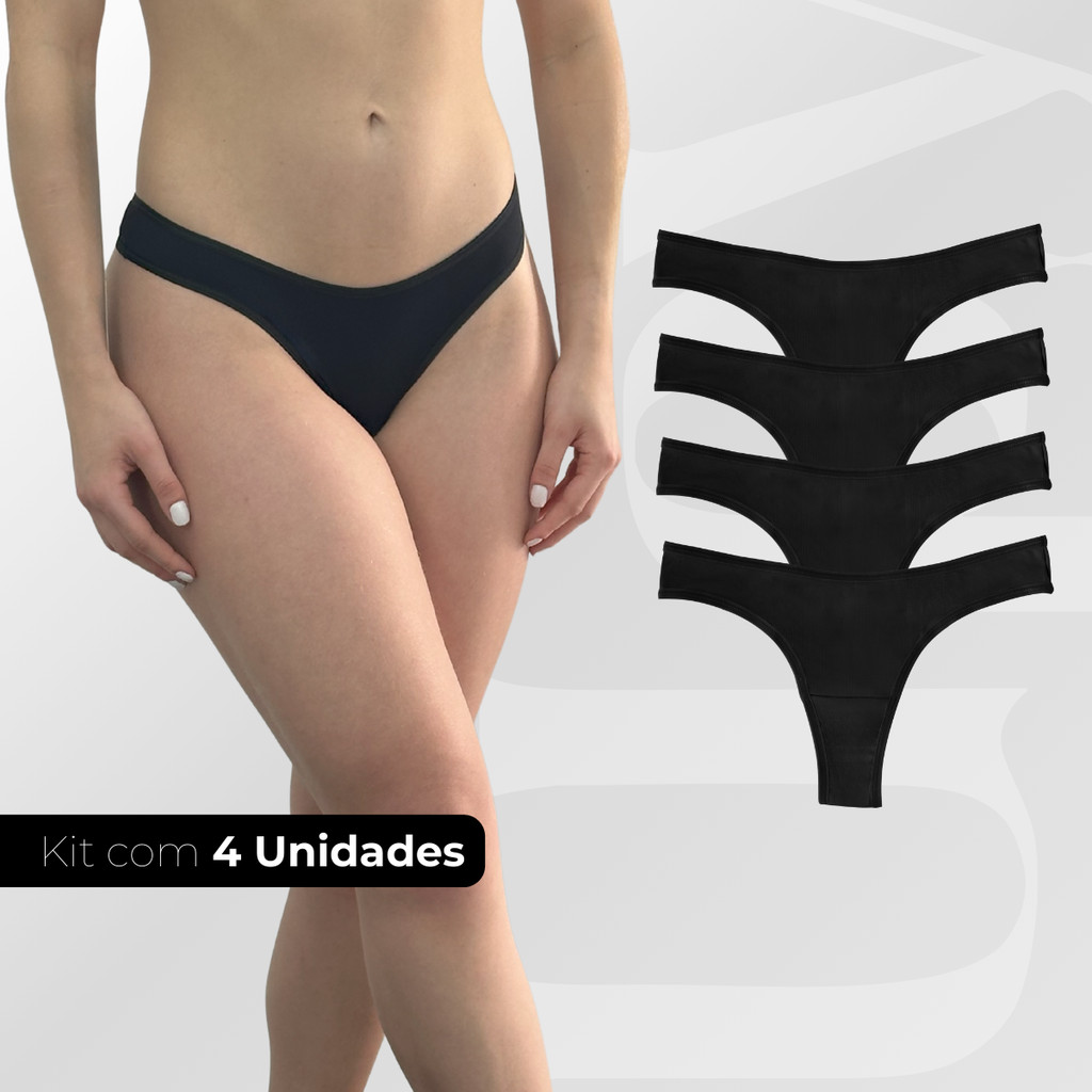 4 Calcinhas Fio Dental Poliamida Premium Forro 100% Algodão em Oferta na Shopee