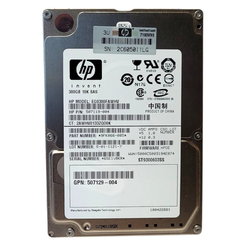 Disco Rígido Hd Interno Hp 300gb 10k Sas 2,5 Eg0300fawhv 507119-004 G6/g7