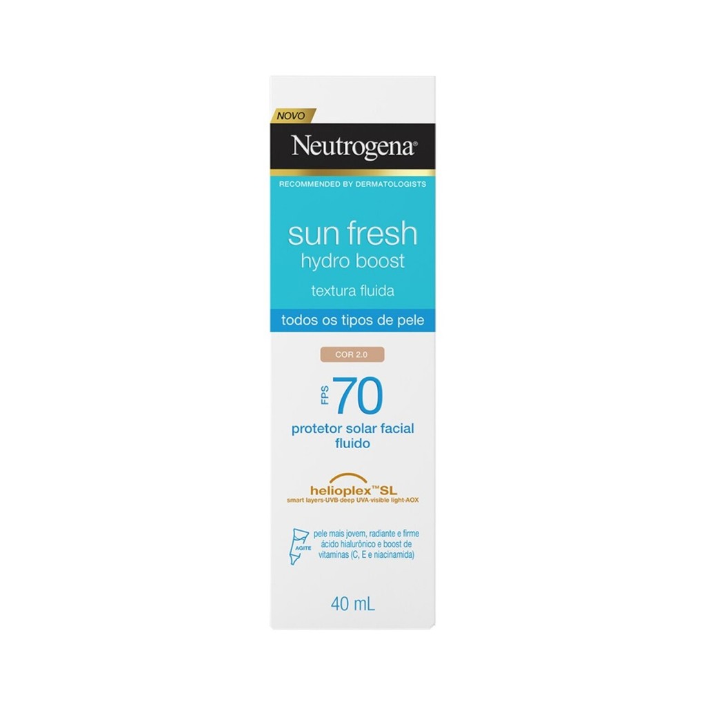 Protetor Solar Facial Neutrogena Sun Fresh Hydro Boost FPS 70 Cor 2.0 40ml