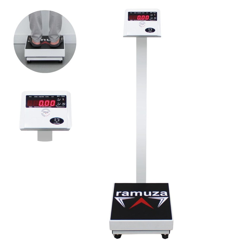 Balança Branca Digital Para Farmácia Slim Dp 200 Kg Bivolt Ramuza