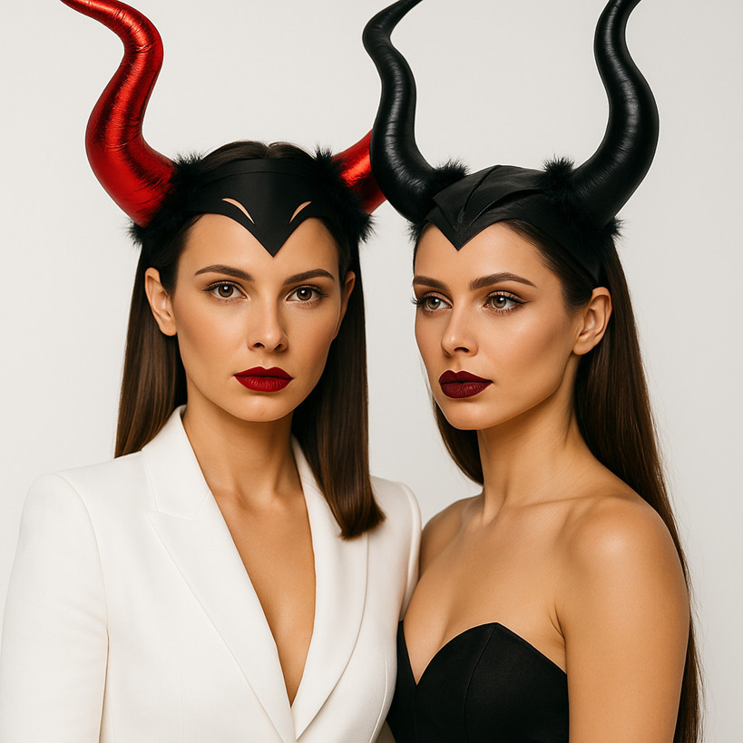 Chifre Diaba Tiara Fantasia Diabinha Acessório Malévola Fantasia Halloween Carnaval