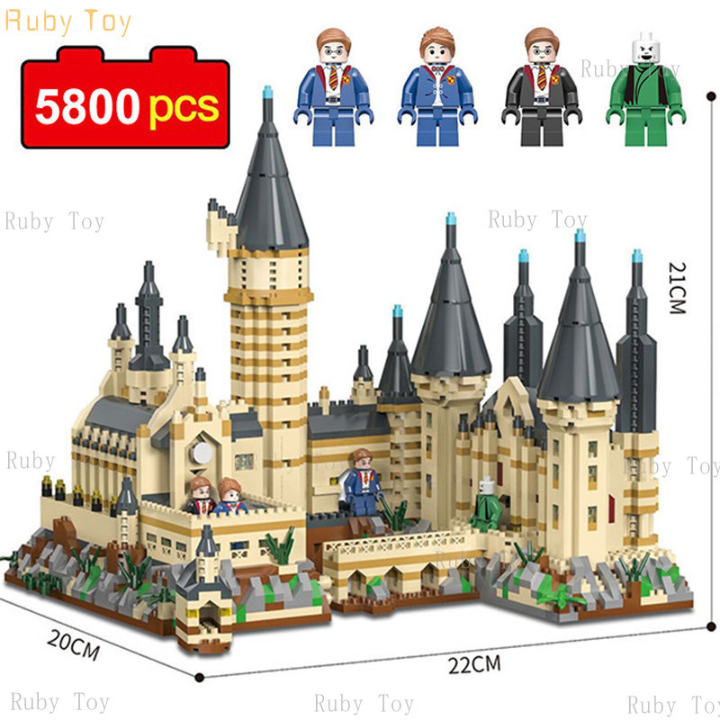 5800pcs Bloco De Construção Do Castelo De Hogwarts Harry Potter Mini Tijolo Arquitetônico