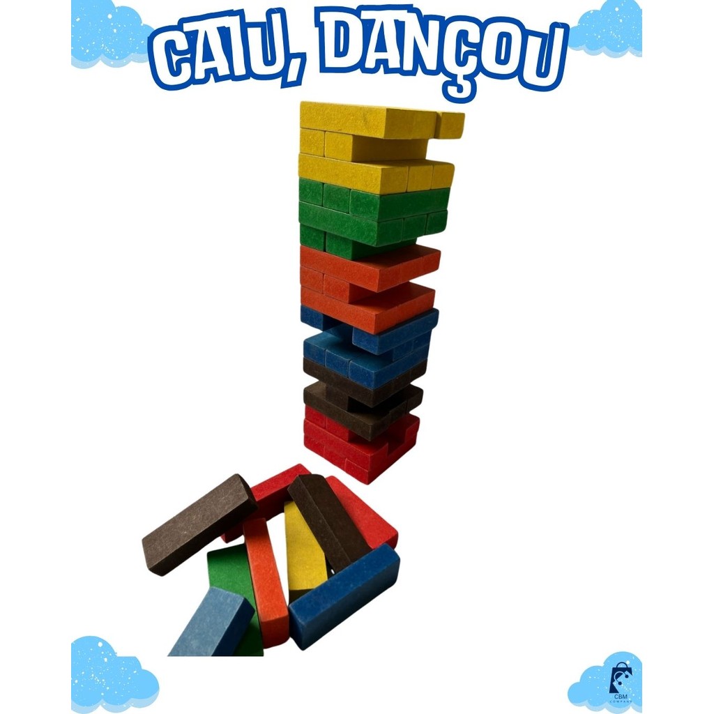 Derrubou Perdeu Caiu Dançou Jogo De Mesa Torre Terremoto Em Madeira Mdf Com Suporte Diversão Em Família em Oferta na Shopee