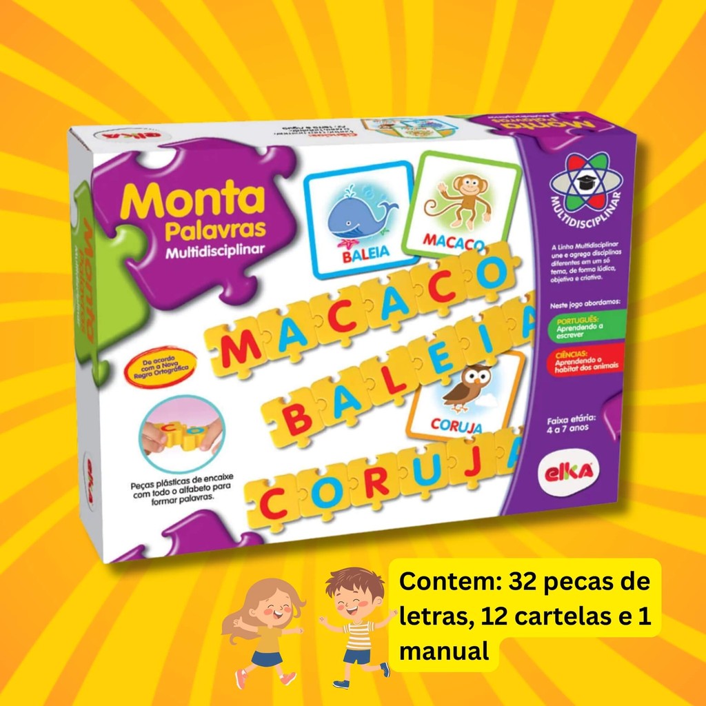 Detalhes do Jogo Educativo Monta Palavras Multidisciplinar Elka - 769