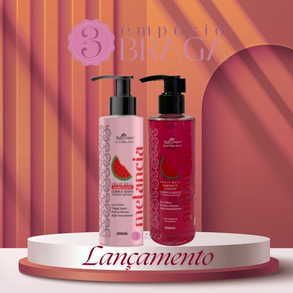 Kit Melancia Sabonete Líquido + Hidratante - Experiência Frutal Em Aromas Exclusivos P/ Cuidados Diários Bell Corpu em Oferta na Shopee