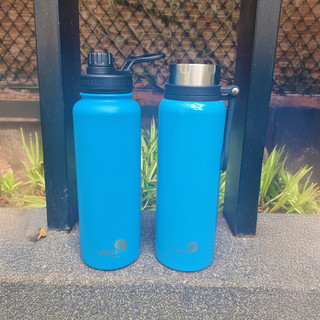 Kit 5 Garrafa de Inox Camping 1.2L Azul + 5 Garrafa de Inox Trilha 1.2L Azul