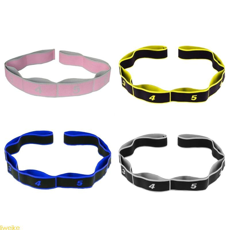 Faixas de Resistência Levike, Faixas Elásticas de Nylon com 8 Laços, Pilates, Exercícios de Ginástica, Faixas de Resistê