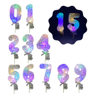 Vela de Aniversário Número Eletrônico Led Multi Cor Piscando em Oferta na Shopee