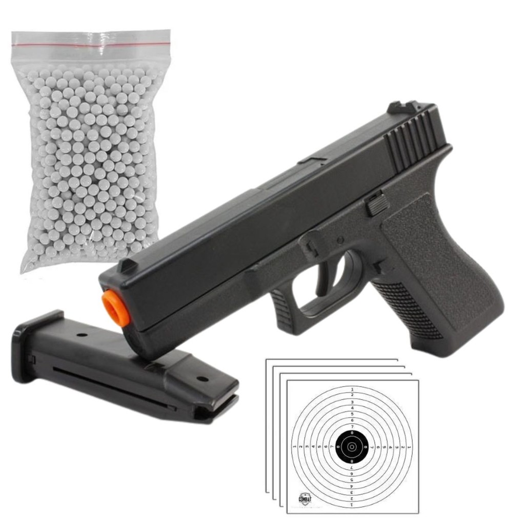 Pistola Airsoft Spring Gk-v307 + Bbs 300 0,12g + 4 Alvos em Oferta na Shopee