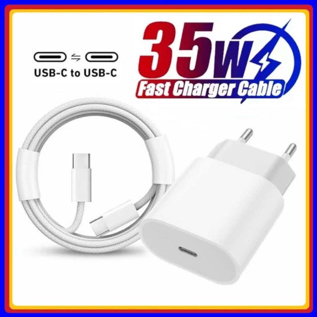 Carregador Turbo 35W iPhone USB C Original Fonte PD Carregador iPhone 15 16 Carregamento rápido