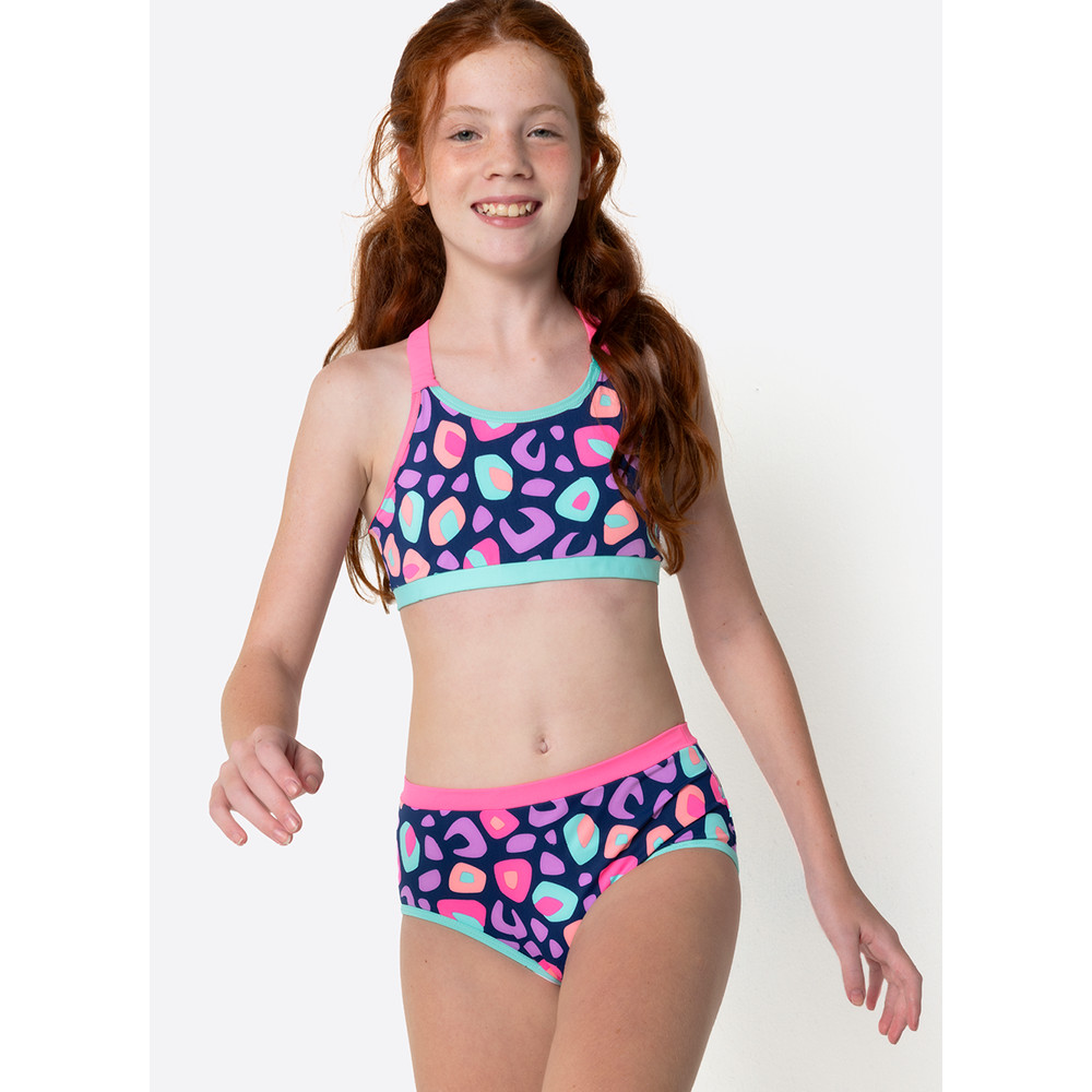 Biquíni Puket Teen Onça Fantástica Azul Marinho 10 ao 16