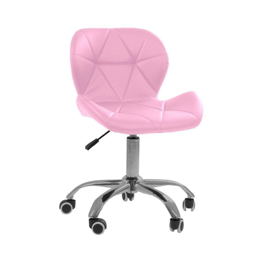 Cadeira Office Eiffel Slim Com Base Giratória E Ajustável Rosa em Oferta na Shopee