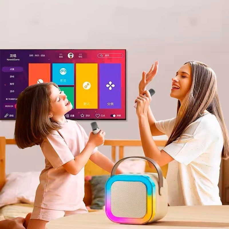 Alto-Falante De Karaokê Sem Fio K12 Com Microfone , Mini Portátil Bluetooth Para De 1/2
