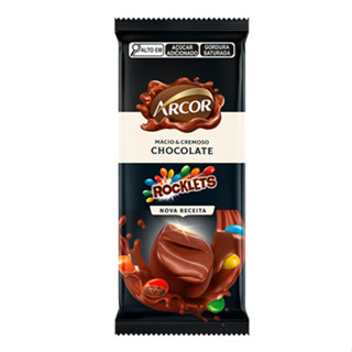 Chocolate Rocklets Ao Leite 80g Arcor em Oferta na Shopee