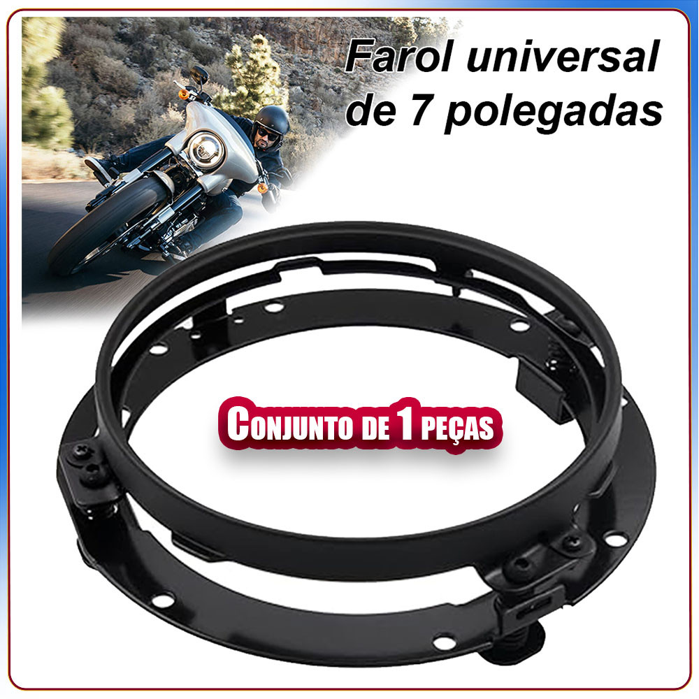 1 peça Preto Suporte Farol Led Angel Eyes 7 Polegadas Para Jeep Fusca Opala Kombi Troller Constelation Universal